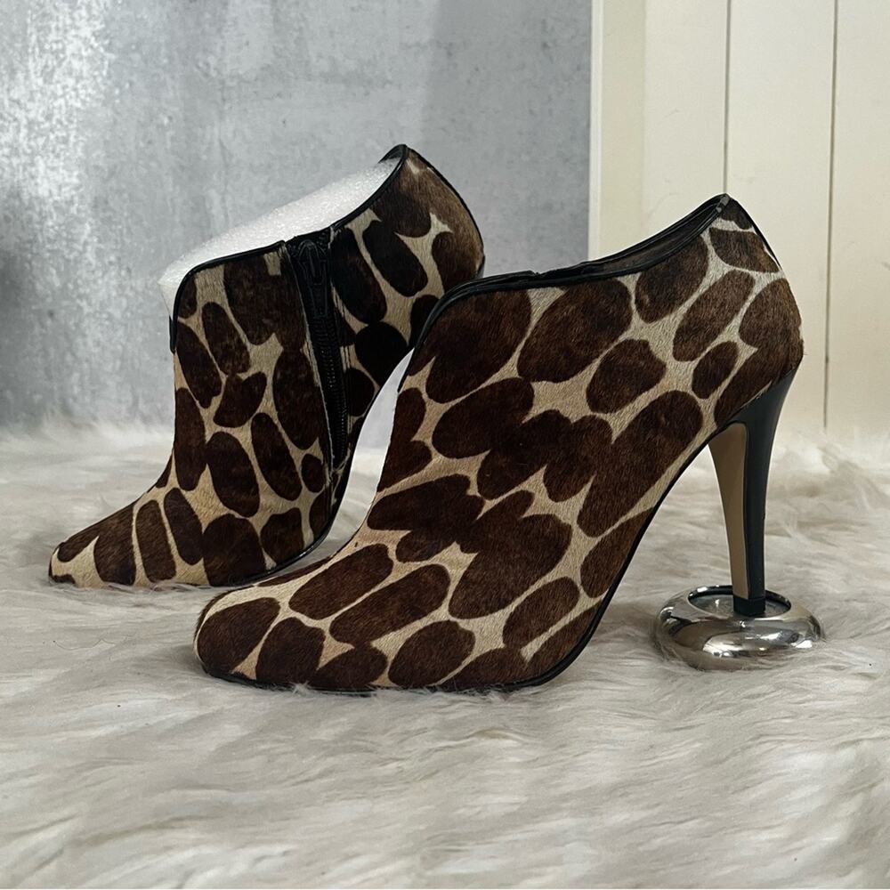 NEW Nine West Leather Hair Calf Classic Spotted Leopard High Heel Ankle Boot 5.5 - Picture 15 of 15